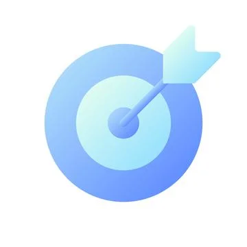 Reaching target pixel perfect flat gradient two-color ui icon Illustrazione stock