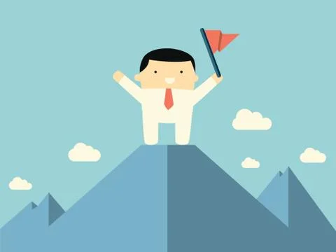 Reaching the top Stock Illustration