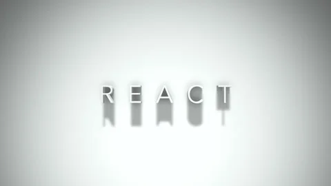 React 3D title animation with shadows on a white background Video stock 297515203
