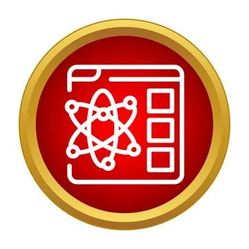 React development framework icon with atom symbol Stock Illustration