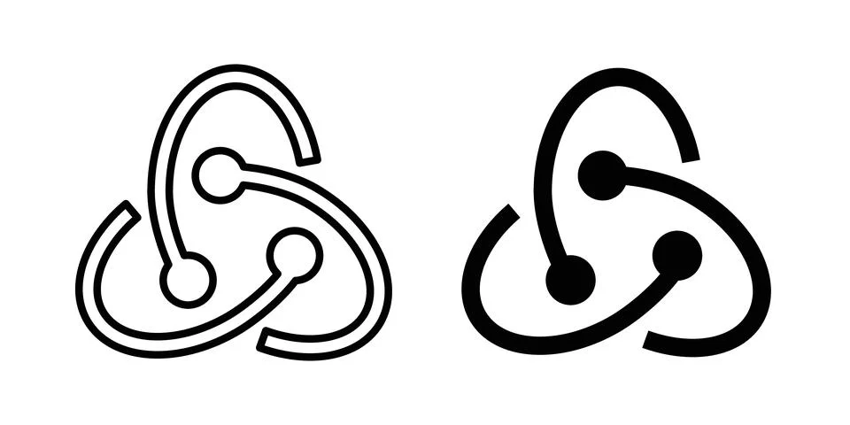 React icon symbol. Flat and Stroke Vector illustration Stock Illustration