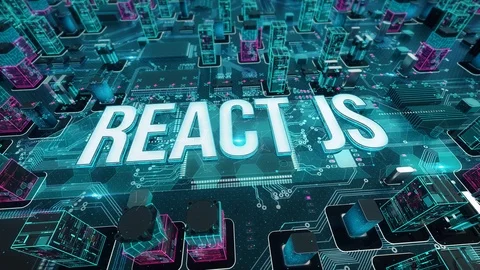 React JS with digital technology concept Stock Footage 103630364