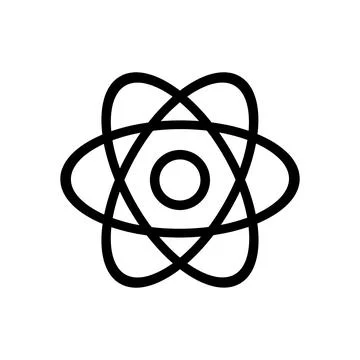 React logo atom symbol isolated transparent background Stock Illustration