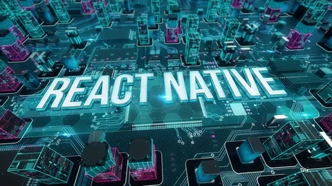 React native with digital technology concept Stock Footage 103630334