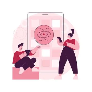 React native mobile app abstract concept vector illustration. Stock Illustration