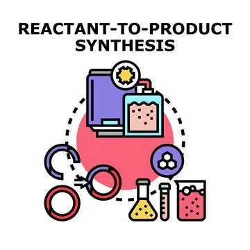Reactant to product synthesis process concept Stock Illustration