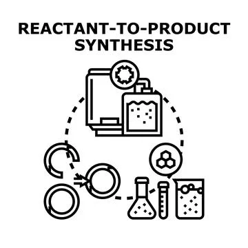 Reactant to product synthesis process concept Stock Illustration