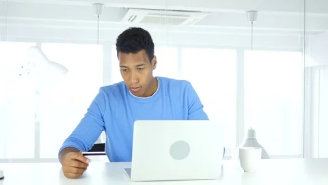 Reacting to Fail Online Transaction, Payment by Credit Card Stock Footage 81017953