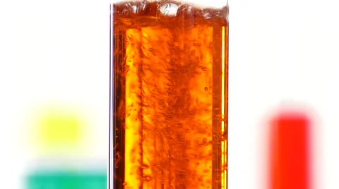 Reacting of a liquid containing sodium bicarbonate with acid Video stock 64291352