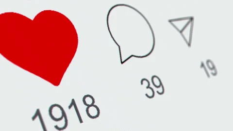 Reacting on post in social network app on a phone or laptop screen. Like comment Stock Footage 251074314