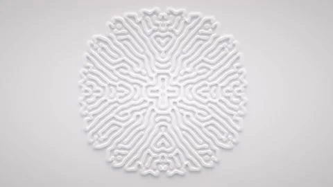 Reaction diffusion organic growing pattern. Cell division. Turing system science Stock Footage 137358515