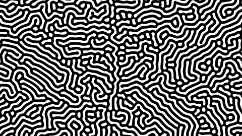 Reaction diffusion organic growing pattern. Cell division. Turing system science Stock Footage 137616117