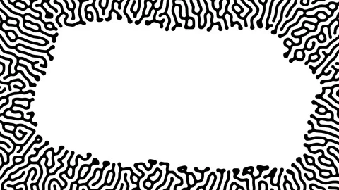 Reaction diffusion organic growing pattern. Cell division science background. Stock Footage 252696314