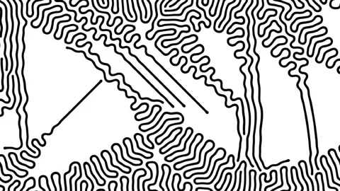 Reaction diffusion organic growing pattern. Cell division science background. Stock Footage 254999460