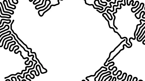 Reaction diffusion organic growing pattern. Cell division science background. Stock Footage 255619435