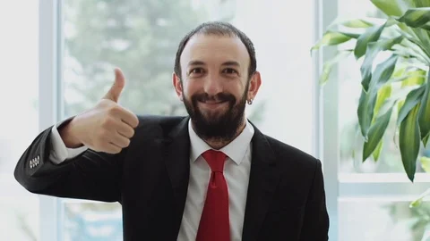 Reaction of Success, Thumbs Up, Appreciating Young Man 動画素材 92928362