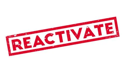 Reactivate rubber stamp Illustrazione stock