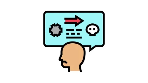 Reactive aggression color icon animation 스톡 동영상 224943491