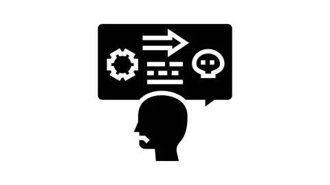 Reactive aggression glyph icon animation 스톡 동영상 222820516