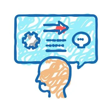 Reactive aggression icon doodle illustration Stock Illustration
