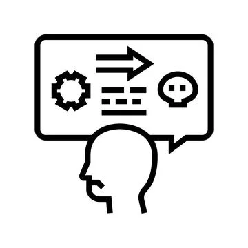 Reactive aggression line icon vector illustration Stock Illustration