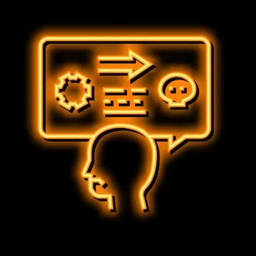 Reactive aggression neon glow icon illustration 스톡 일러스트