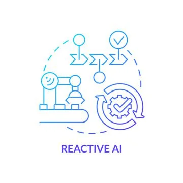 Reactive AI blue gradient concept icon 스톡 일러스트