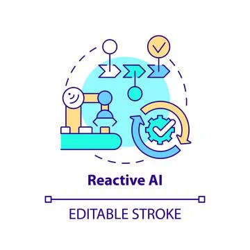 Reactive AI concept icon Stock Illustration