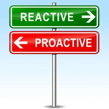 Reactive and proactive directions sign Stock Illustration
