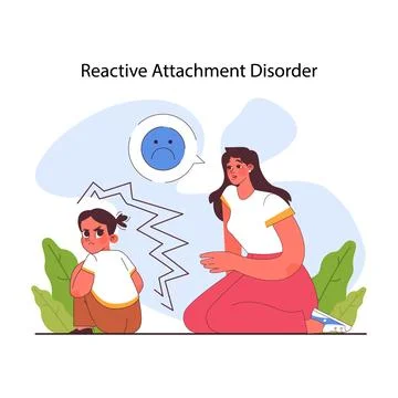 Reactive attachment disorder. Attachment theory. Little kid having Stock Illustration