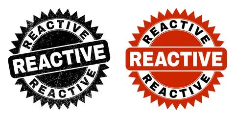 REACTIVE Black Rosette Stamp with Unclean Style 스톡 일러스트