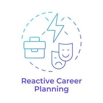 Reactive career planning blue gradient concept icon Stock Illustration