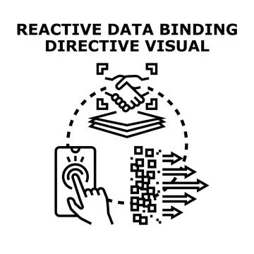 Reactive data binding directive visual concept illustration イラスト素材