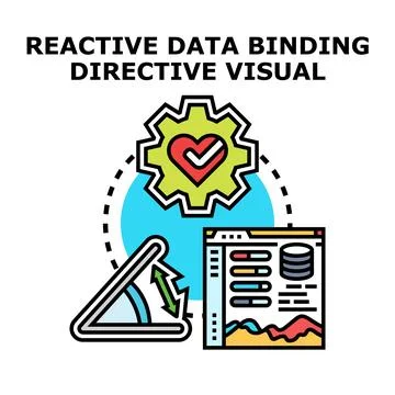 Reactive data binding directive visual concept illustration 스톡 일러스트