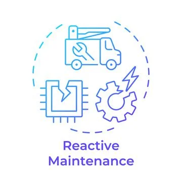 Reactive maintenance blue gradient concept icon Stock Illustration