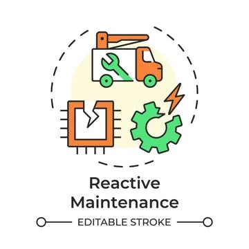 Reactive maintenance multi color concept icon Stock Illustration