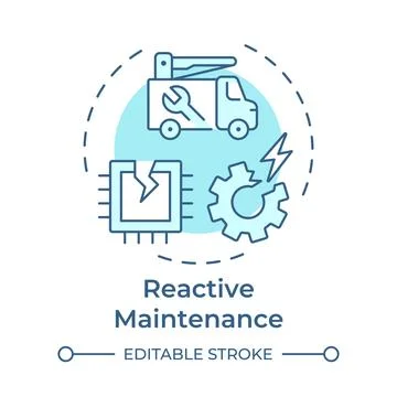 Reactive maintenance soft blue concept icon Stock Illustration