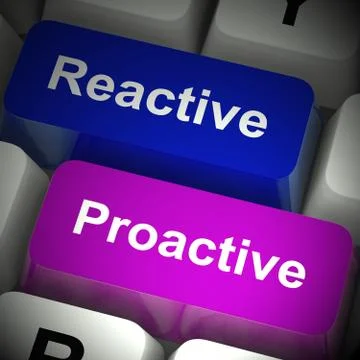 Reactive or proactive means to get things done and make it happe 스톡 일러스트