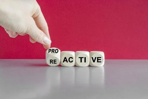 Reactive or proactive symbol. Stock Photos