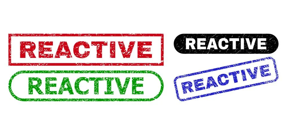 REACTIVE Rectangle Stamps with Corroded Texture 스톡 일러스트