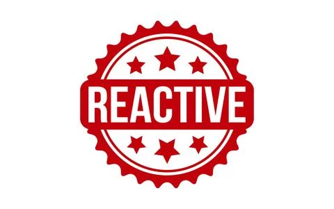 Reactive Stamp. Red Reactive Rubber grunge Stamp 스톡 일러스트