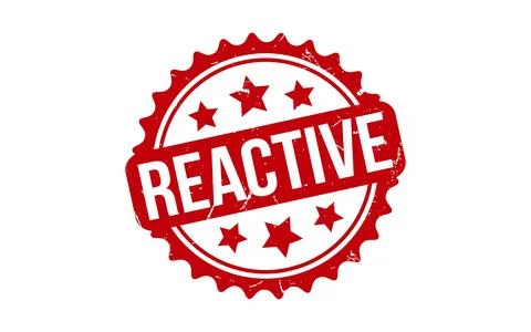 Reactive Stamp. Red Reactive Rubber grunge Stamp Stock Illustration