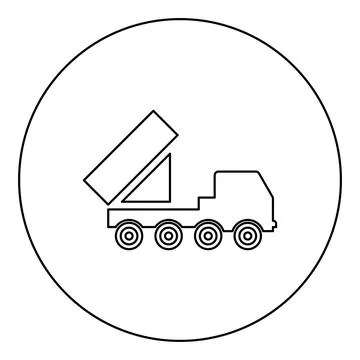 Reactive system volley fire salvo artillery American multiple launch on wheel 스톡 일러스트