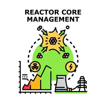 Reactor core management for atomic power generation development Stock Illustration