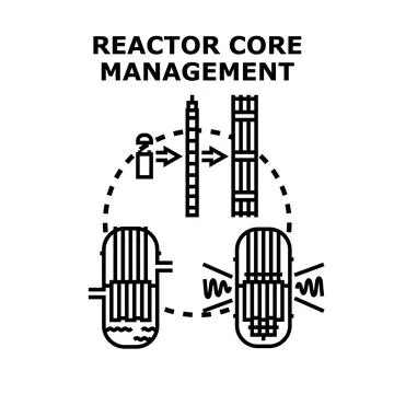 Reactor core management generating nuclear energy power Stock Illustration