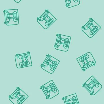 Reactor nuclear energy line vector seamless pattern Stock Illustration