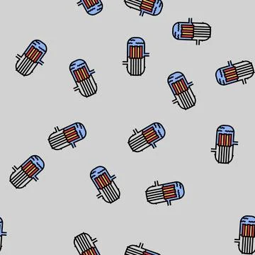 Reactor nuclear energy vector seamless pattern 스톡 일러스트