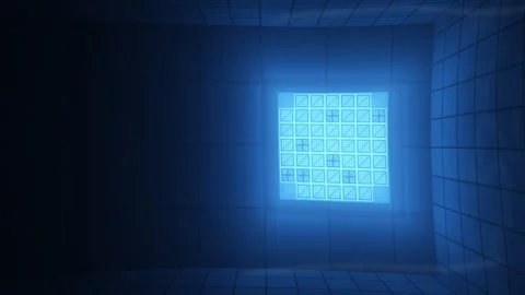 Reactor Pool Cherenkov Blue Glow Fuel Assemblies Seamless Loop Stock Footage 346728485
