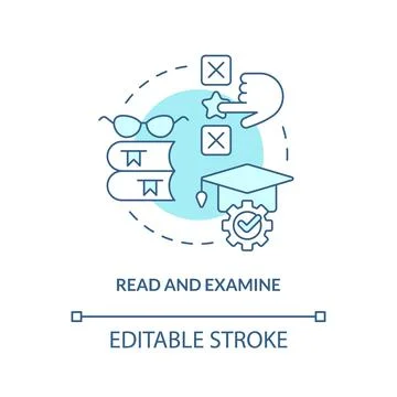 Read and examine turquoise concept icon 스톡 일러스트