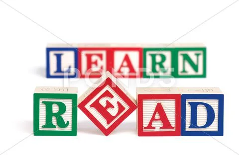 Read and learn alphabet blocks Stock Illustration